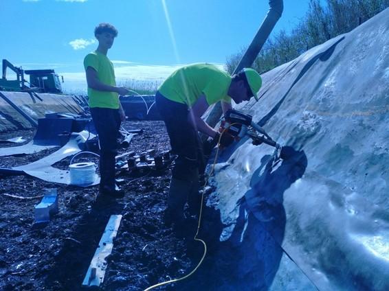 Réparation géomembrane