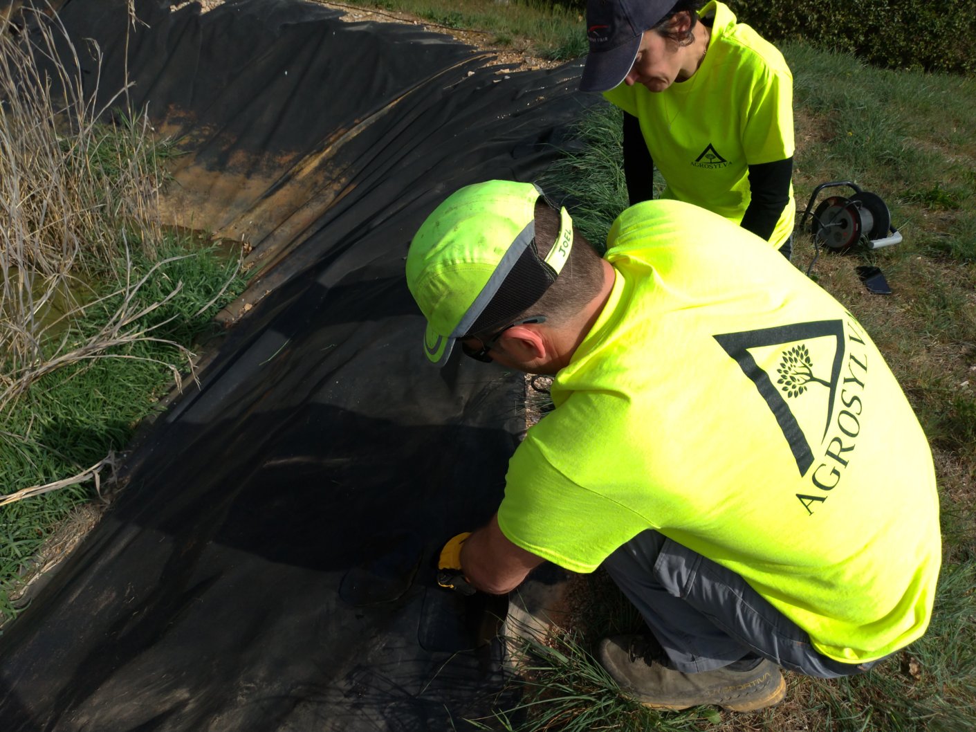 Réparation géomembrane
